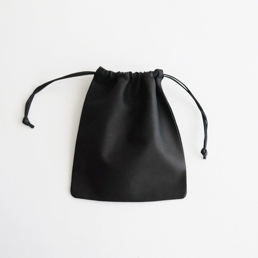 Double Faced DRAWSTRING POUCH : L #BLACK [DA76]