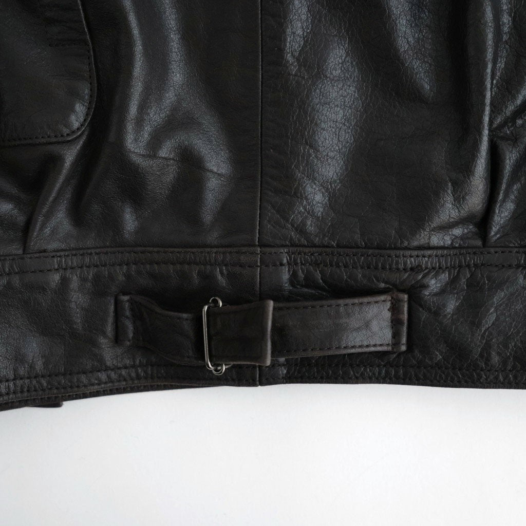 Leather Flight Jacket #Dark Brown [YK26FW01304B]