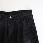 Selvage Denim Two Tuck Pants #BLACK_DARK FADE [GU261-40061DB]