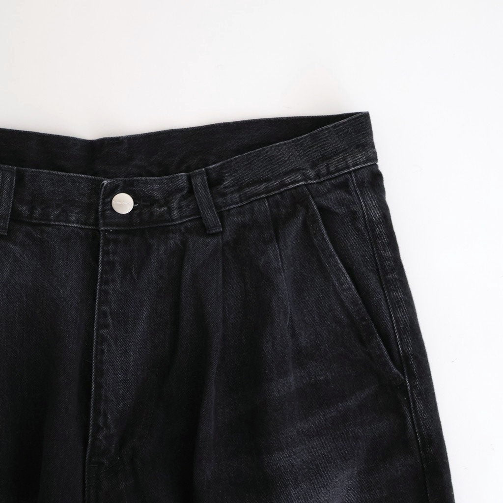 Selvage Denim Two Tuck Pants #BLACK_DARK FADE [GU261-40061DB]