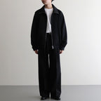 W/SI SATIN ZIP UP SHORT JACKET #BLACK [ST.1068]