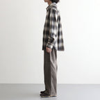 SUPER LIGHT WOOL CHECK SHIRT #BROWN CHARCOAL CHECK [A26AS01LC]