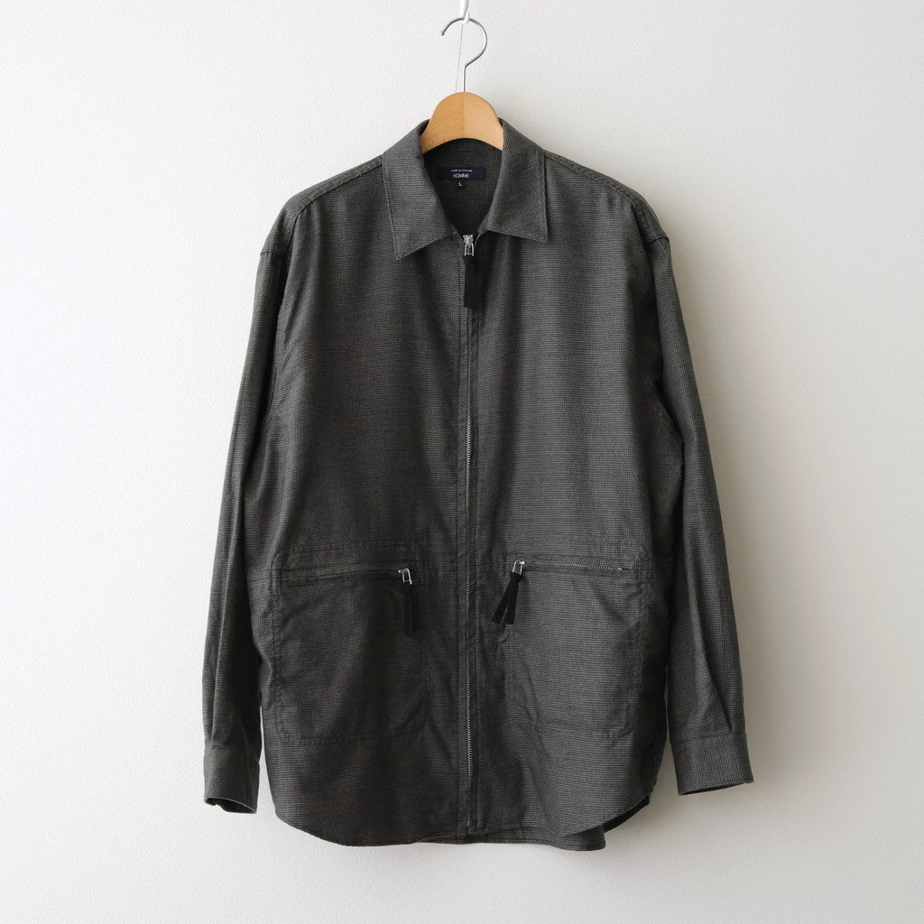 綿チェックジップシャツジャケット #GRAY [HP-B023-051]