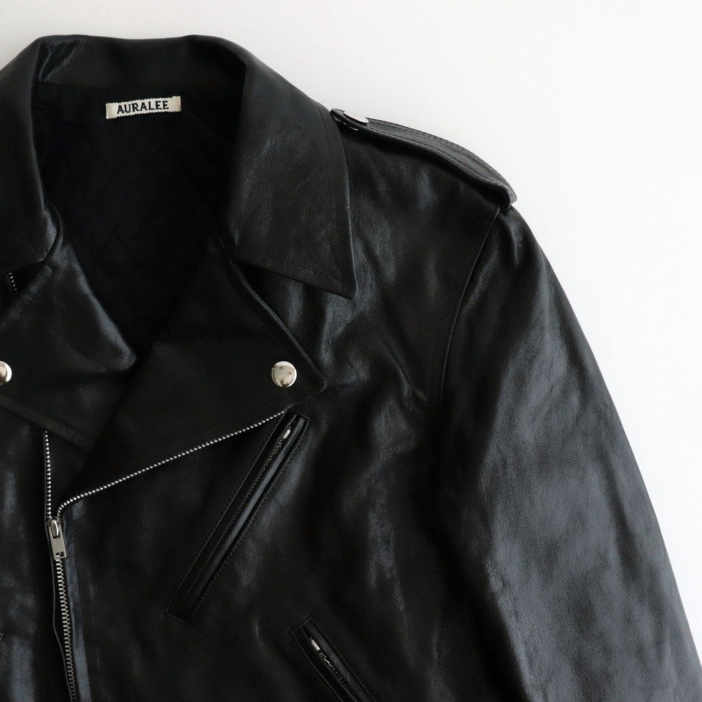LAMB LEATHER RIDERS JACKET #BLACK [A25AB02WX]