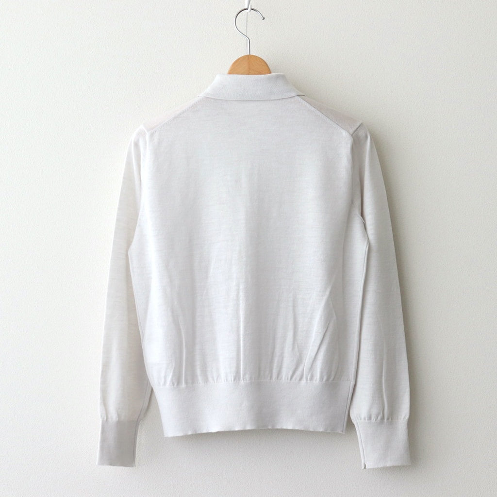 RAMIE WOOL POLO KNIT CARDIGAN #WARM WHITE [KRAGGM0126]