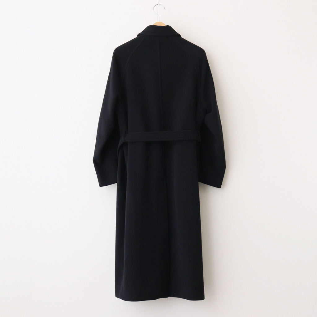 SUPER FINE WOOL MOSSER SOUTIEN COLLAR COAT #BLACK [A24AC04WM]