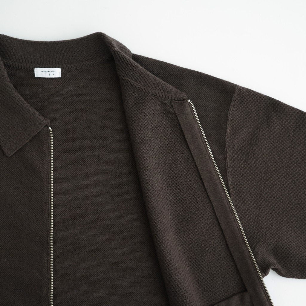 Co/Wo Moss Stitch Zip Blouson #BROWN [2603-003]