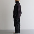 3/4 FRONT ZIP HIGHNECK RIB SWEATER #DARK BROWN [YK24FW0829S]