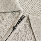 Rib Pattern Half Zip Polo #L.Gray [2501-012]