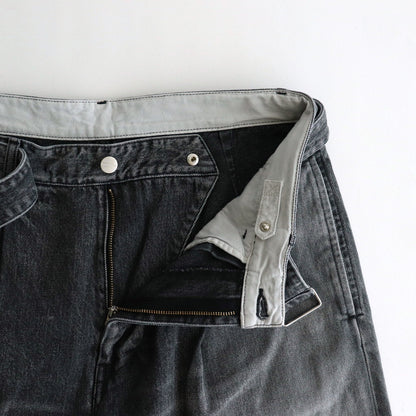 Selvage Denim Belted Pants #BLACK LIGHT FADE [GU251-40192LB]