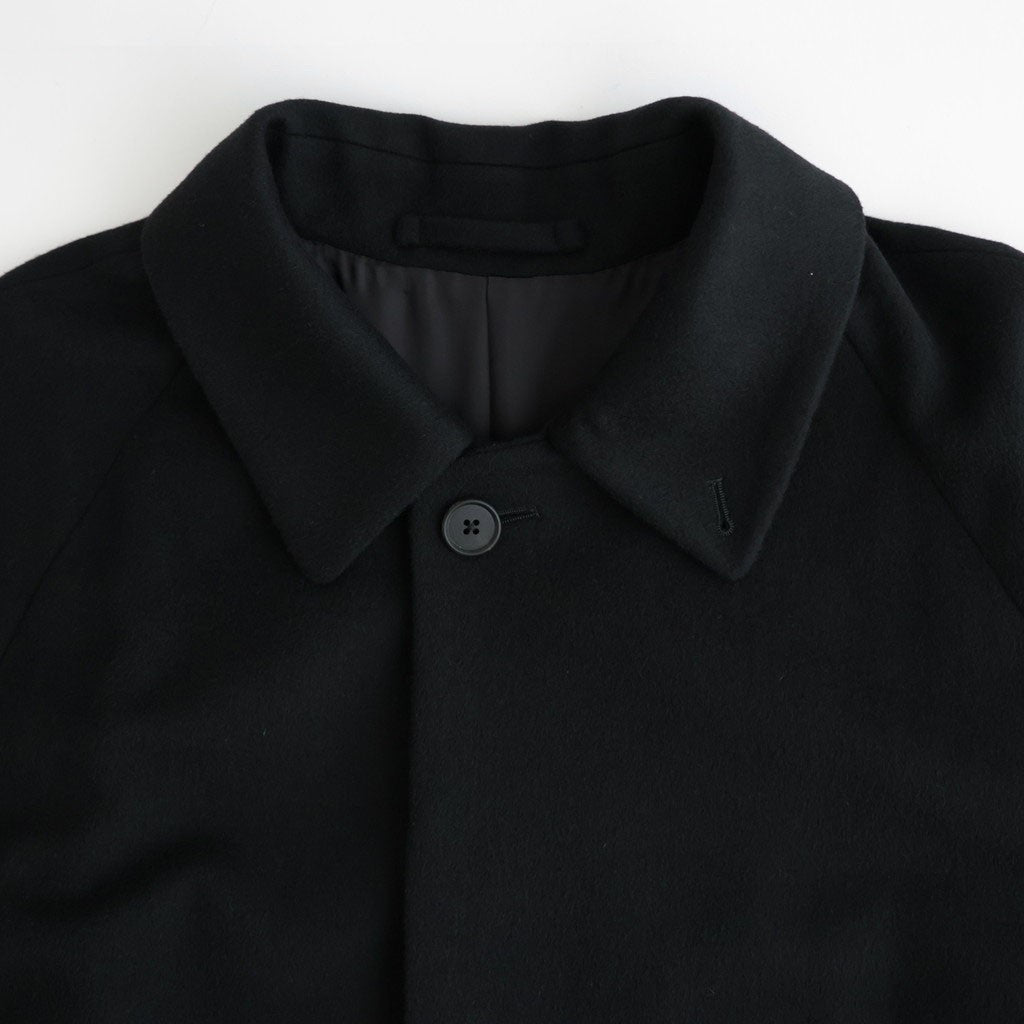 WOOL CASHMERE RAGLAN SLEEVE BALMACAAN COAT #BLACK [ST.1535]