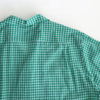 AIRY LIGHT COTTON CHECK P/O SHIRT #GREEN GINGHAM CHECK [A25SS02GC]