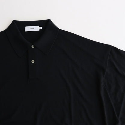 High Gauge Knit Oversized L/S Polo #BLACK [GM243-80315B]