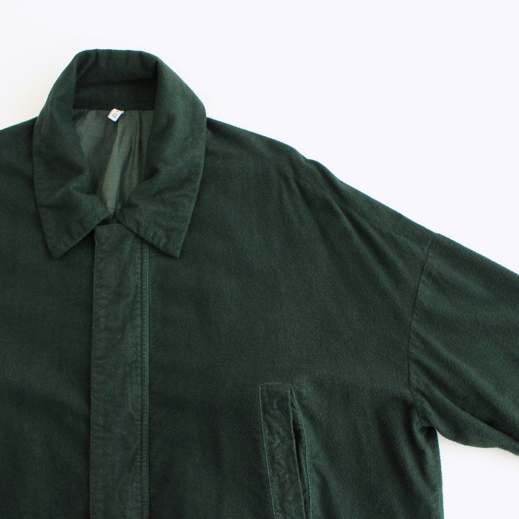 FBBBL | フランネル レーヨン・ガーメントダイ ロングブルゾン #DEEP GREEN [CW_FR026JK]