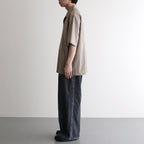 SUPER FINE TROPICAL WOOL OPEN COLLAR HALF SLEEVED SHIRT #TOP LIGHT BROWN [A25SS02WT]