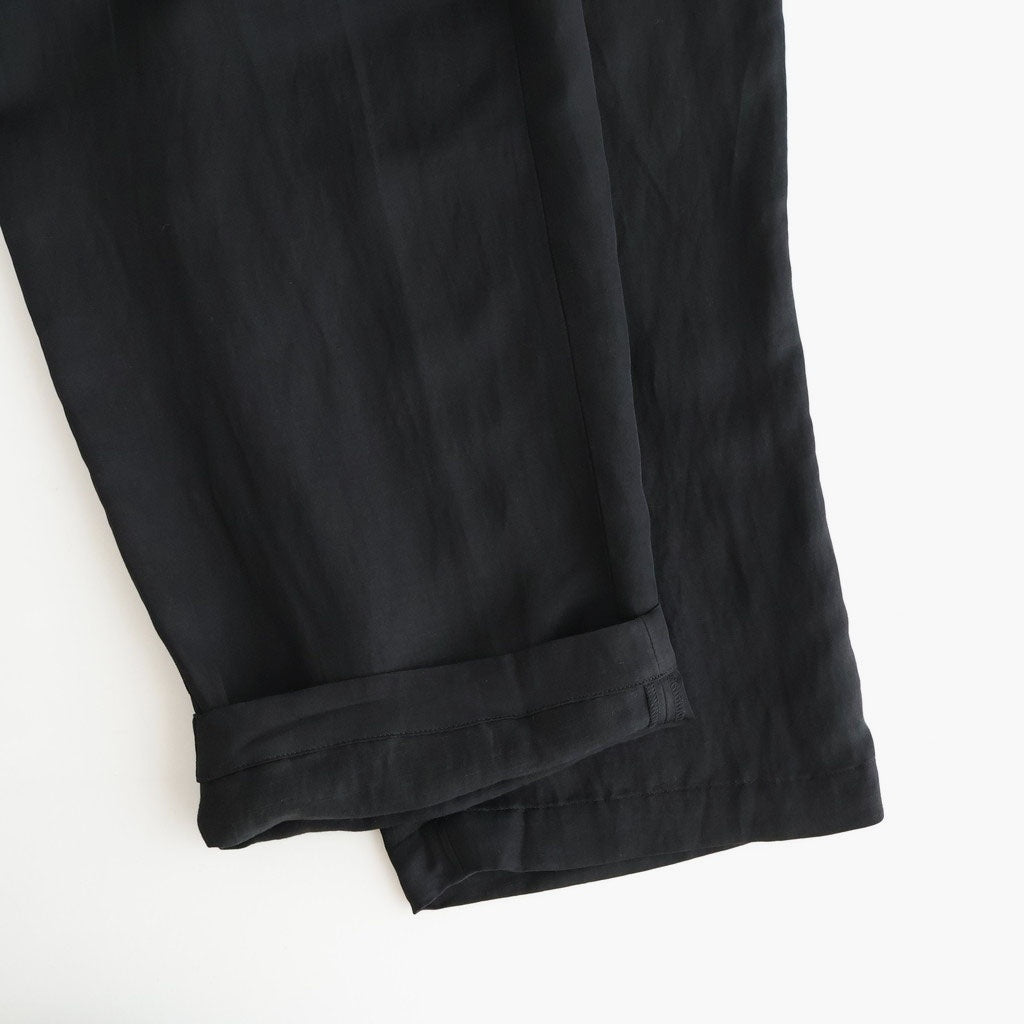 VIS/LI BRIGHT TWILL WIDE EASY TROUSERS #BLACK [ST.1466]