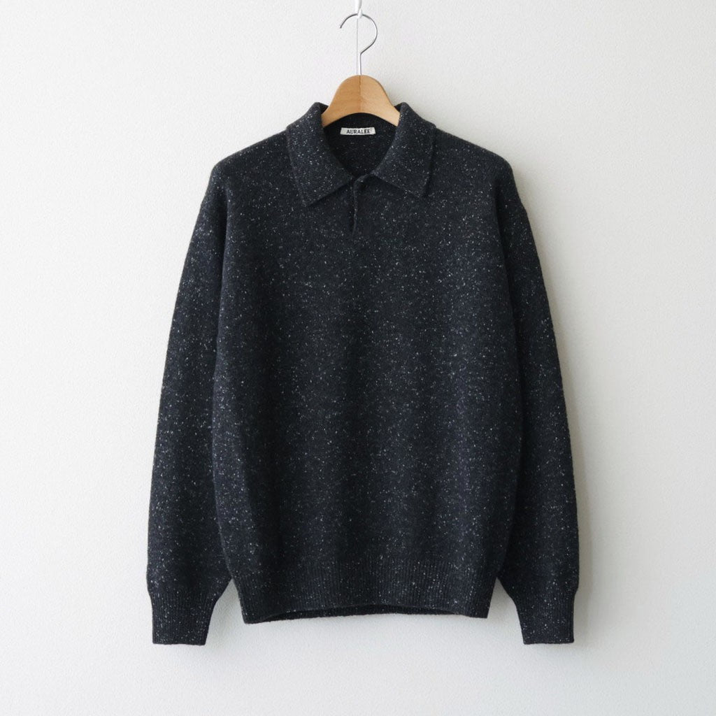 CASHMERE NEP KNIT POLO #MIX BLACK [A26AP02NE]