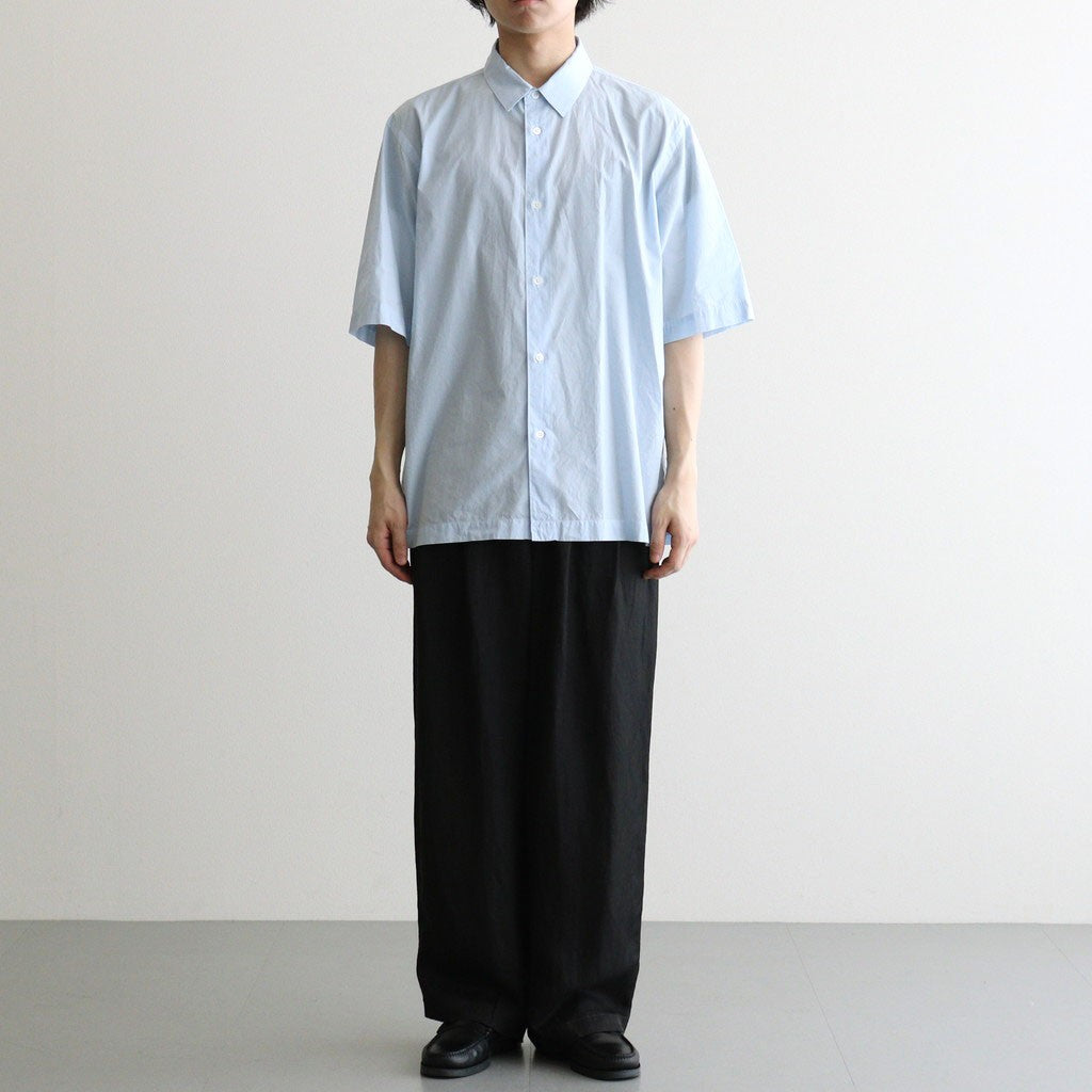 SHRINK COTTON LAWN OVERSIZED HALF SLEEVE SHIRT #SAX [BLAGLM0402]