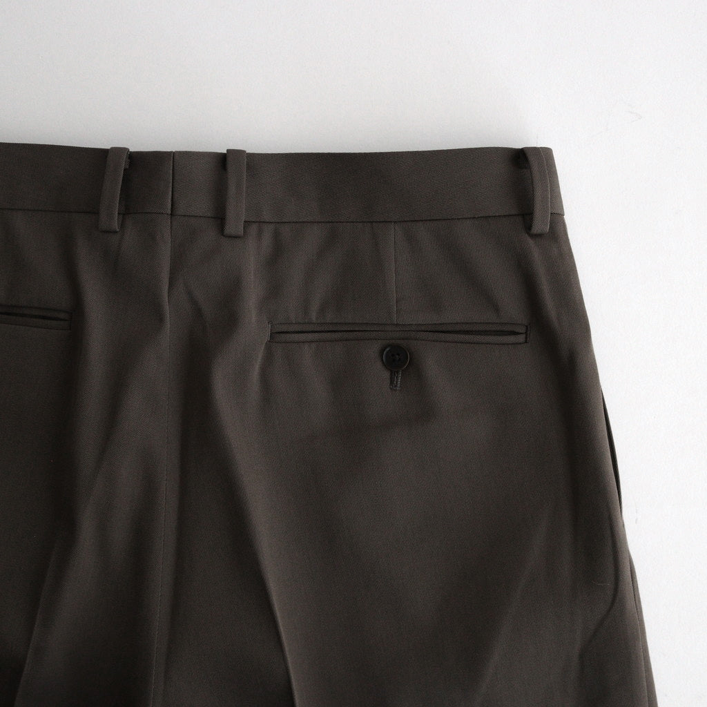LIGHT WOOL MAX GABARDINE TWO-TUCK SLACKS #TOP BROWN [A24AP03MG]