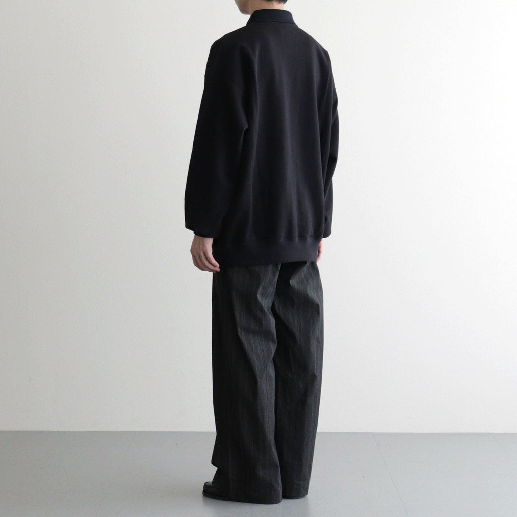 AZUMA Terry Pullover Polo Sweat #BLACK [GU261-70243B]