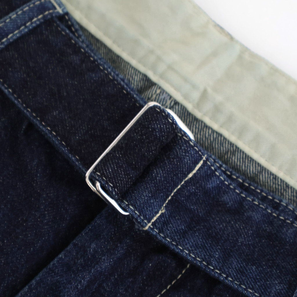 Selvage Denim Belted Pants #INDIGO_DARK FADE [GU261-40064DB]