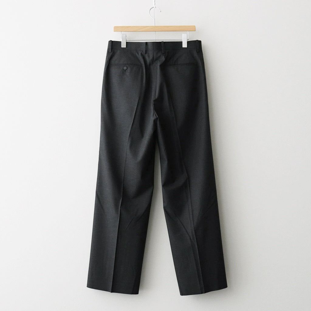 ULTRA FINE TROPICAL WOOL TWO-TUCK SLACKS #TOP CHARCOAL [A26SP02MT]