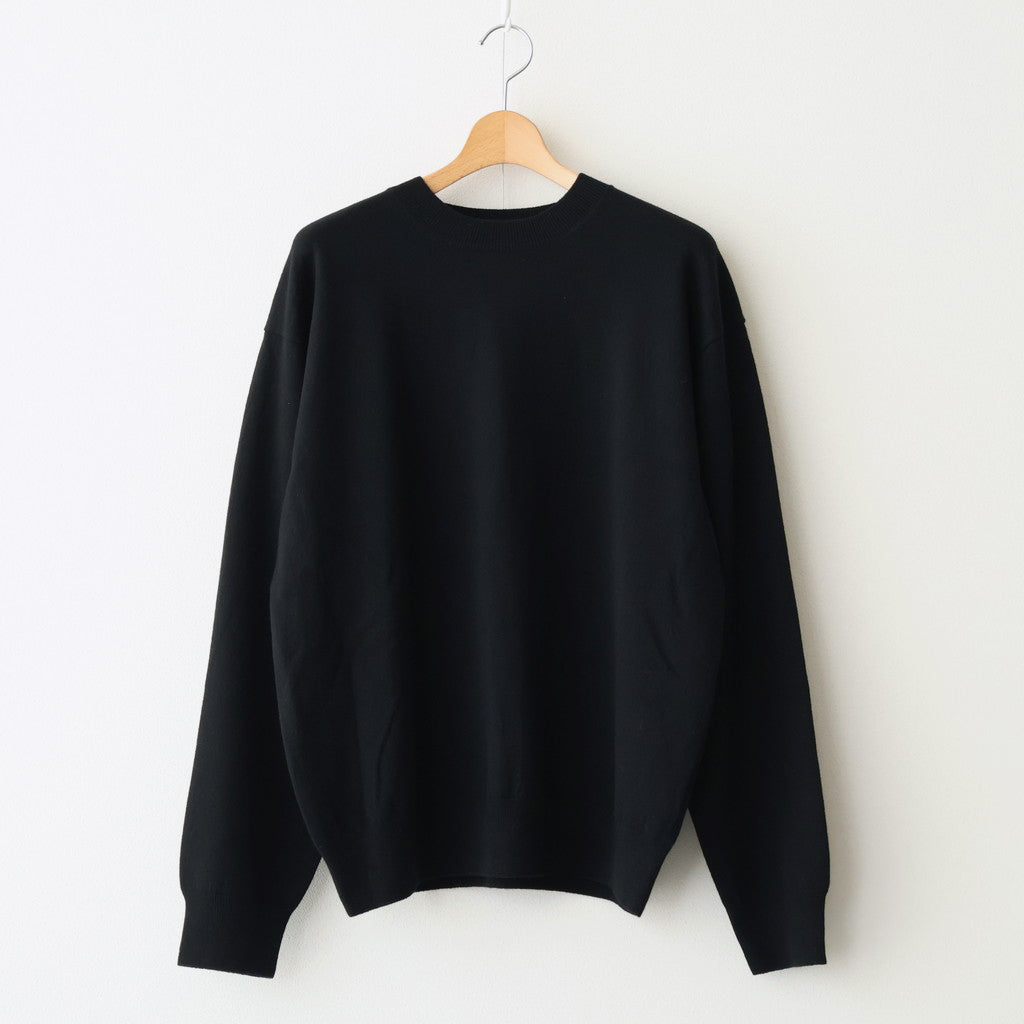 Fine Gauge Crewneck Sweater #BLACK [YK25FW01127S]