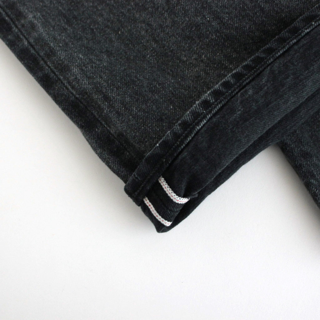 SELVEDGE FADED HEAVY DENIM PANTS #FADED BLACK [A24AP03DH]