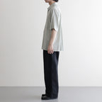 COTTON SILK VIERA LOOSE FIT HALF SLEEVE SHIRT #GREEN [BLAGLM0206]