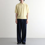 GIZA HIGH GAUGE KNIT POLO #YELLOW BEIGE [A26SP03KA]