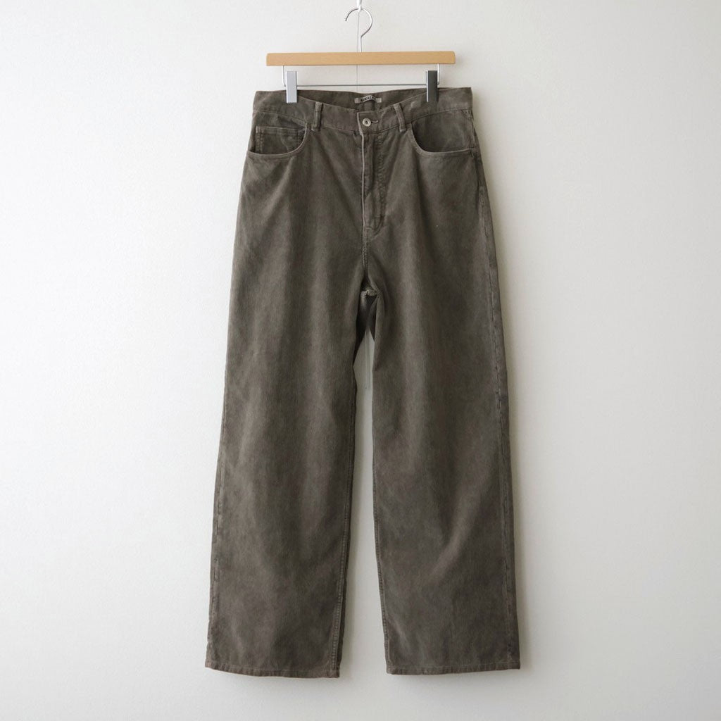 GARMENT-DYED FINX CORDUROY 5P WIDE PANTS #OLIVE BROWN [A26AP02FX]