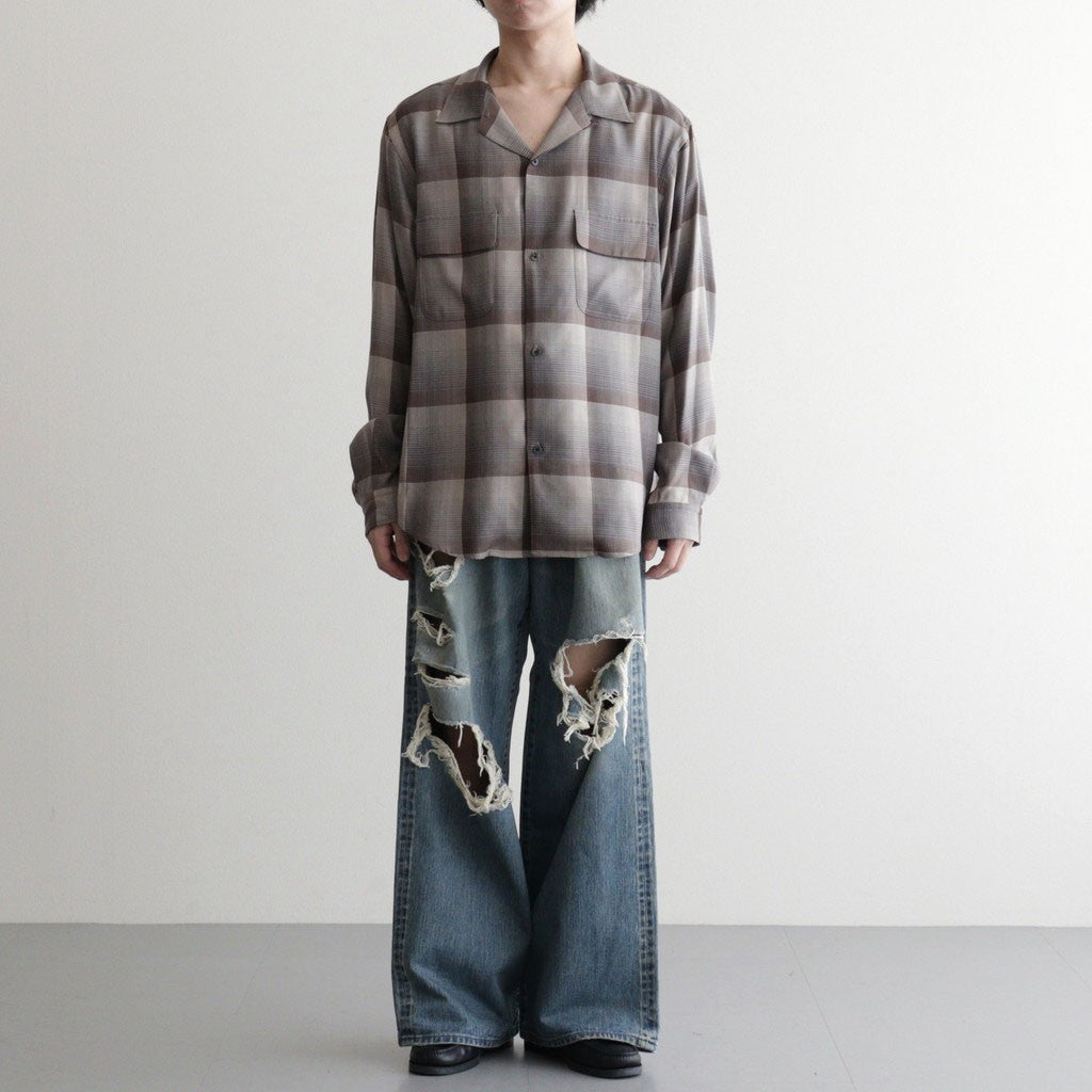 DESTRESSED MODERN DENIM WIDE CUT #FADED INDIGO [26440430]