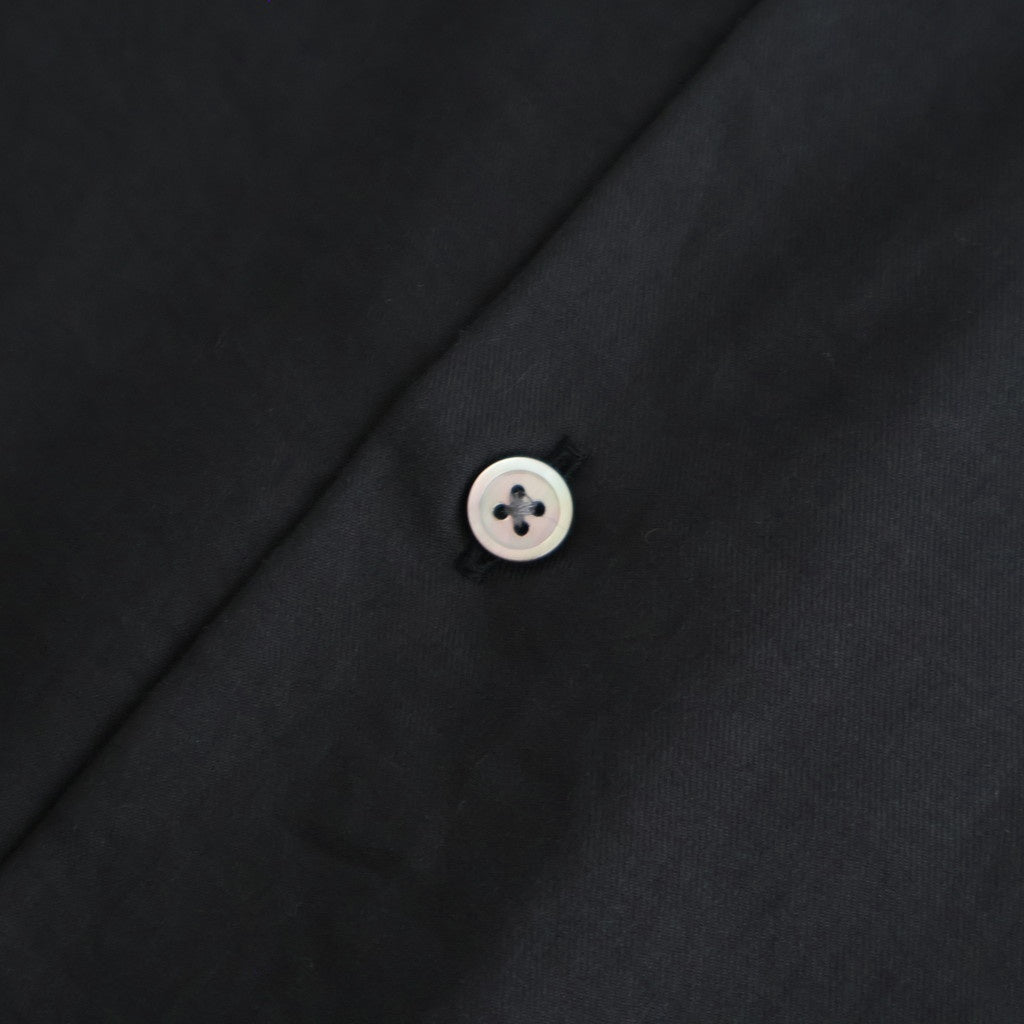 COTTON SILK OVERSIZED REGULAR COLLAR SHIRT #BLACK [ST.1492]
