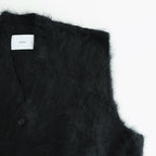 CASHMERE SHAGGY KNIT VEST #BLACK [ST.1309]