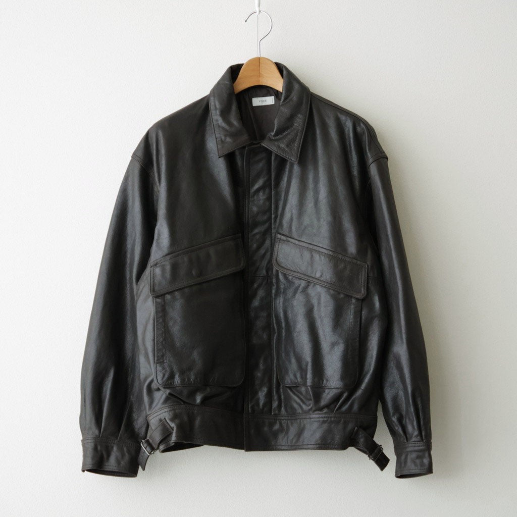 Leather Flight Jacket #Dark Brown [YK26FW01304B]