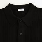 Stripe Mesh Knit Shirt #Black [2501-008]