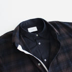 OVERSIZED LAYERED FLANNEL SHIRT #DARK NAVY CHECK [ST.463]