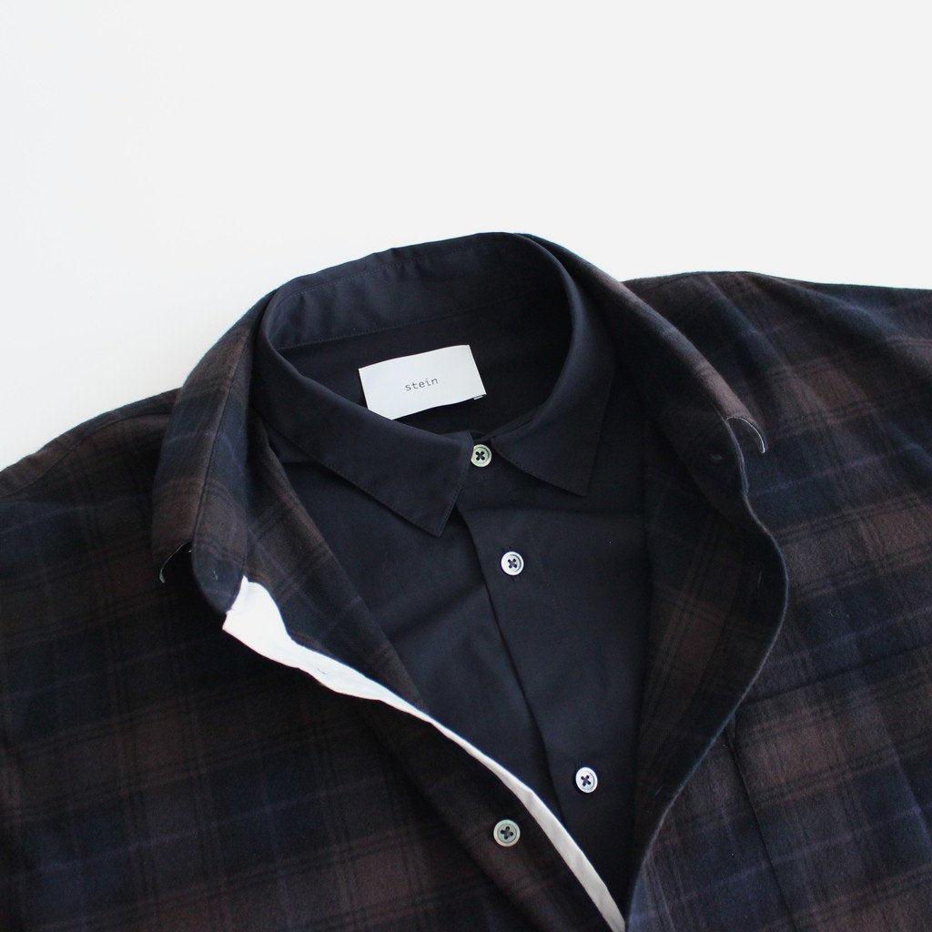 OVERSIZED LAYERED FLANNEL SHIRT #DARK NAVY CHECK [ST.463]
