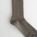 LINEN COTTON RIBBED CREW SOCKS #D.GRAY [R1461-SS26]