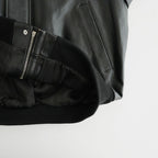Cow Leather Raglan Blouson #BLACK [GU263-30320]