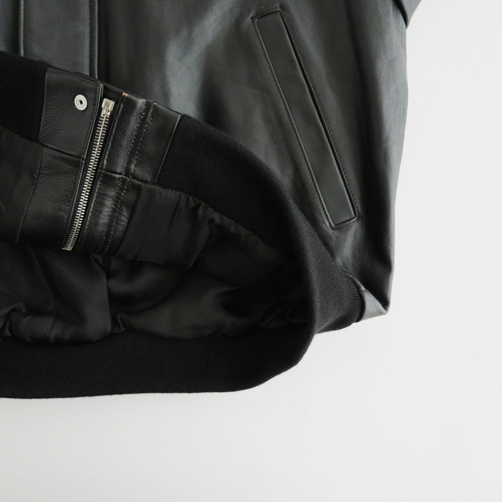 Cow Leather Raglan Blouson #BLACK [GU263-30320]