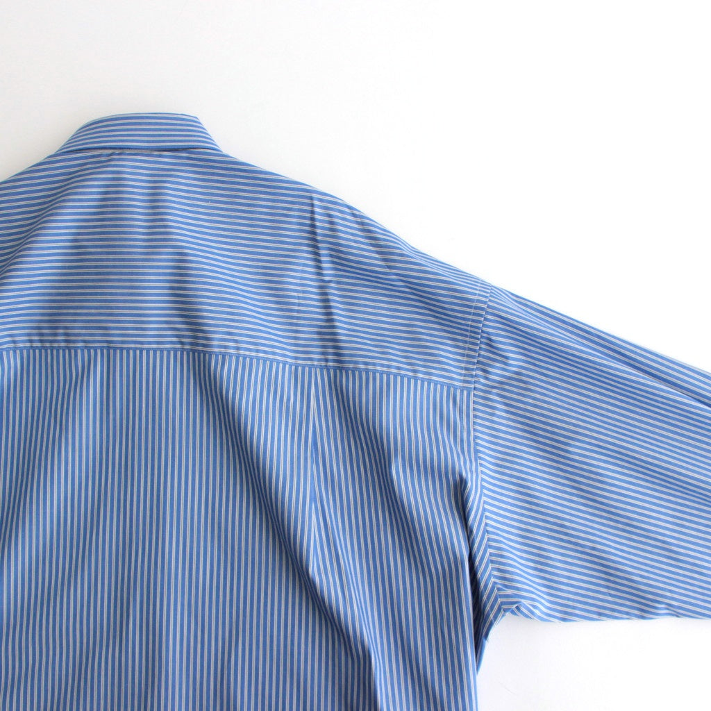 SIDOGRAS L/S Oversized Regular Collar Shirt #BLUE STRIPE [GM252-50010]
