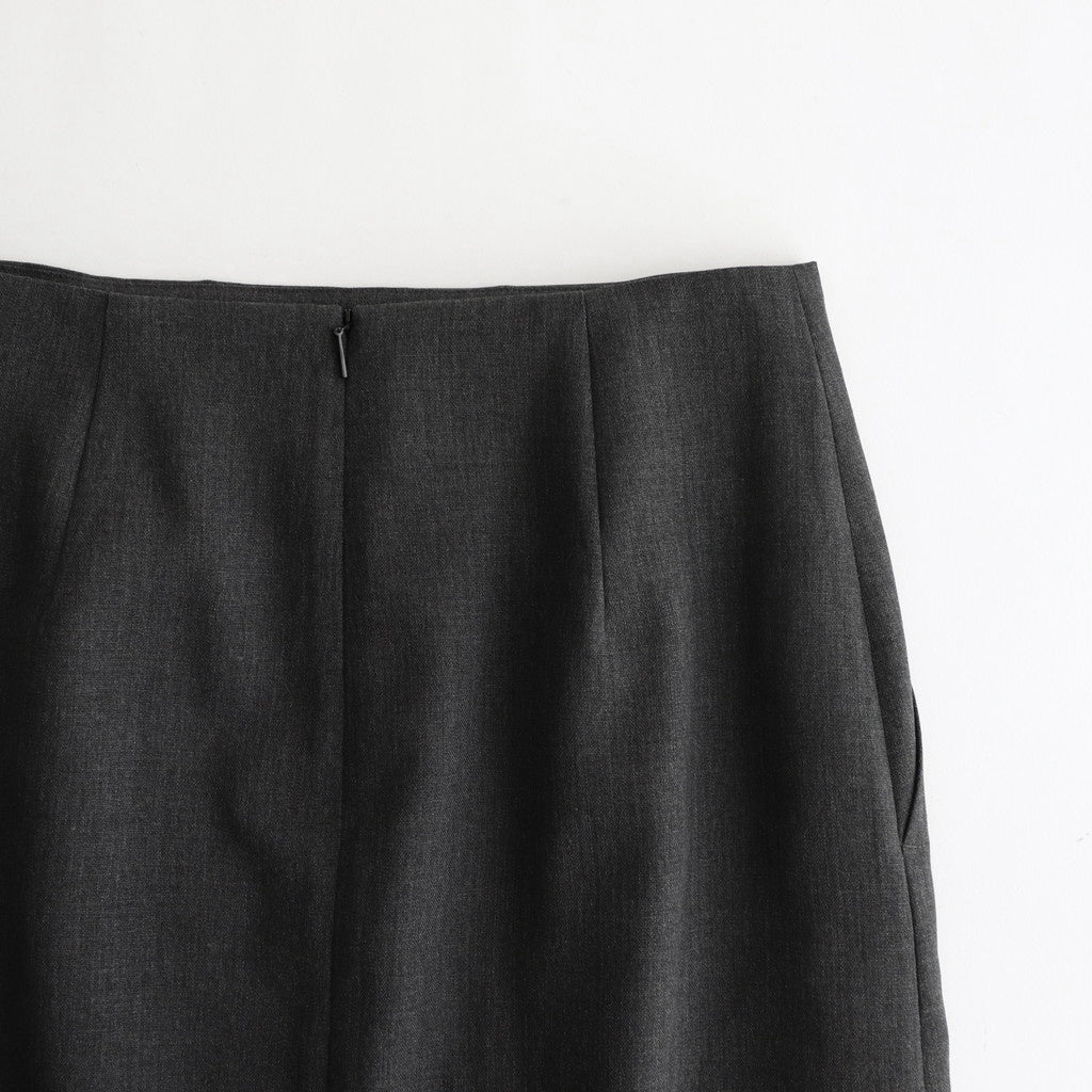 WOOL KID MOHAIR HOP SACK SLIT SKIRT #TOP CHARCOAL [A25SS06MH]