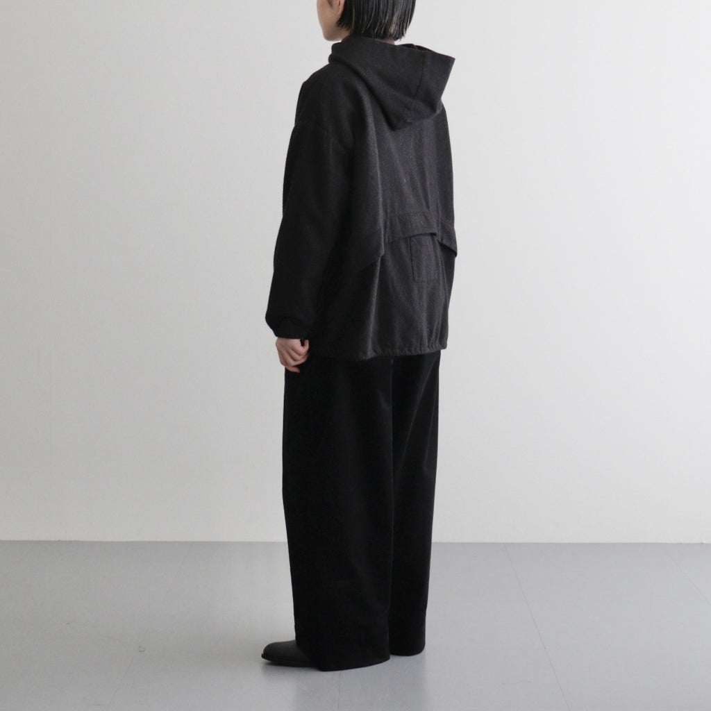 縮絨ウールワイドフーディー #DARK BROWN [D225-T391]