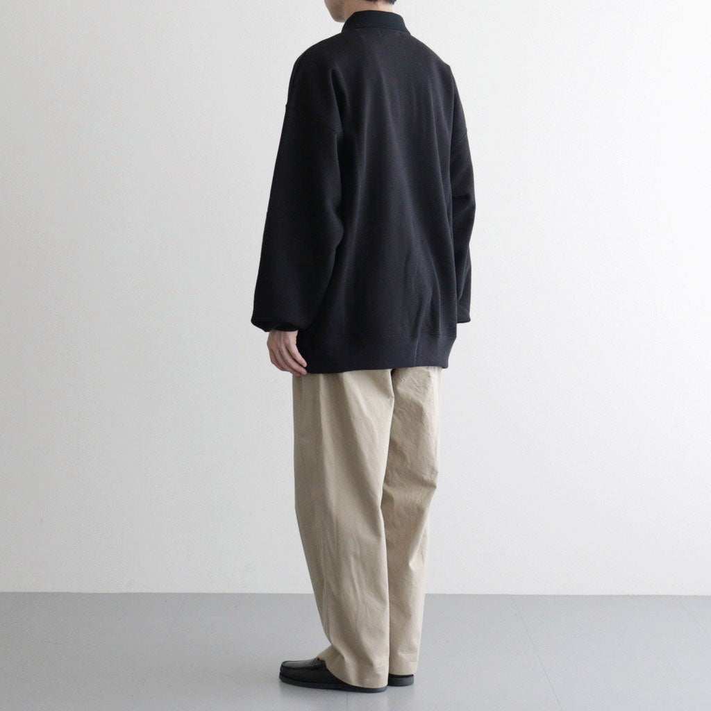AZUMA Terry Pullover Polo Sweat #BLACK [GU261-70243B]