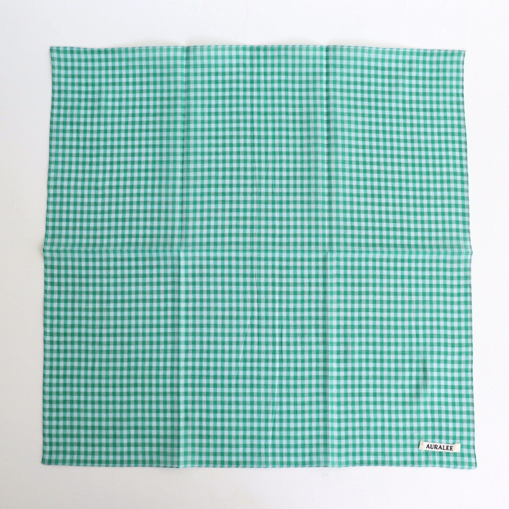 AIRY LIGHT COTTON CHECK SCARF #GREEN GINGHAM CHECK [A25SS03GC-W]