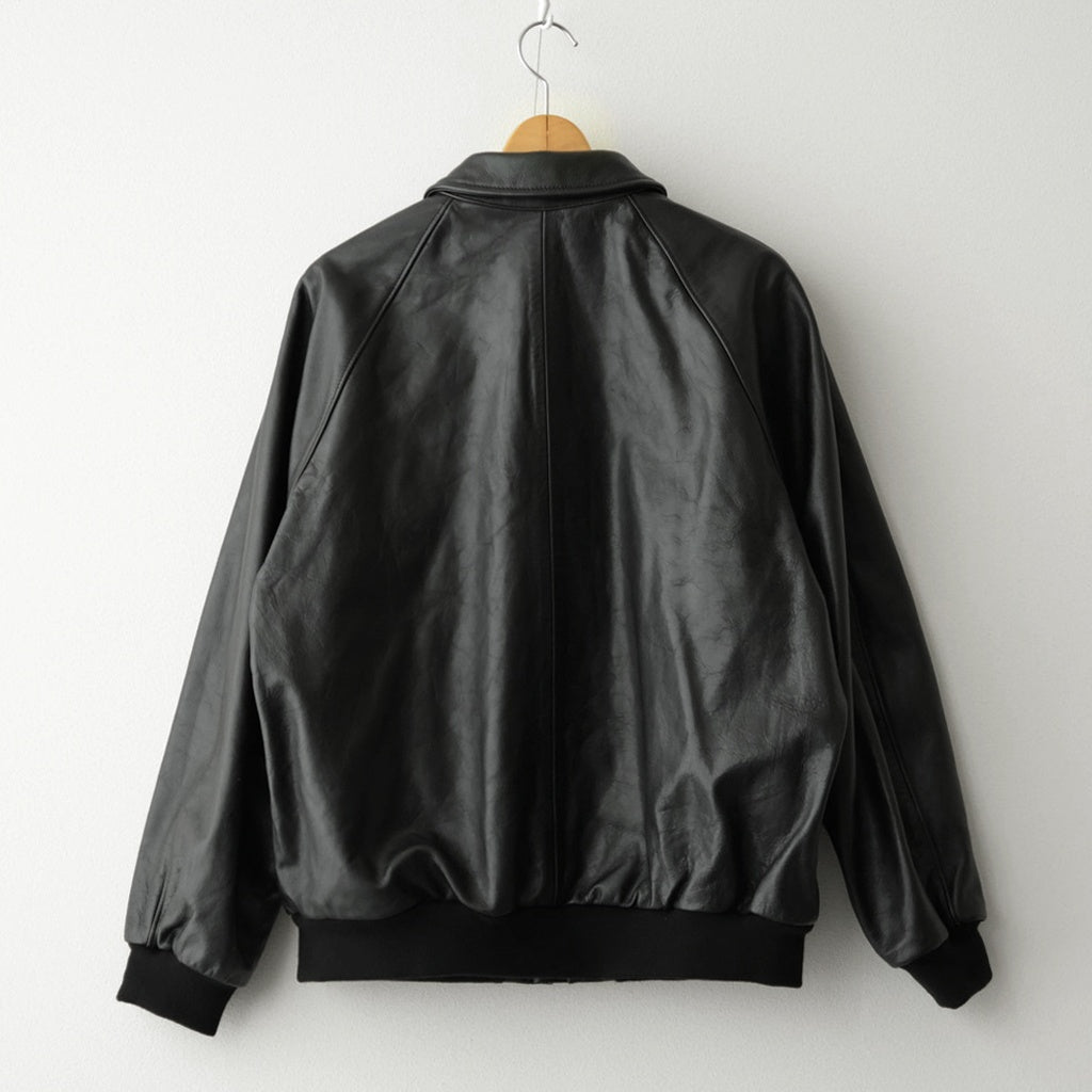 Cow Leather Raglan Blouson #BLACK [GU263-30320]