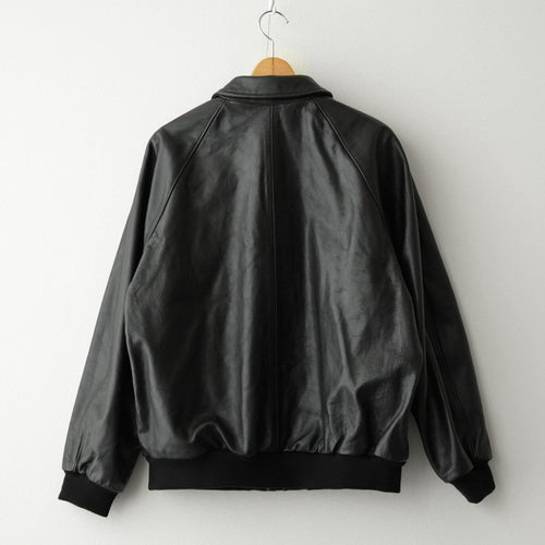 Cow Leather Raglan Blouson #BLACK [GU263-30320]