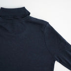 SILK BLENDED CIRCULAR RIB CREW&POLO LAYERED PULLOVER #NAVY [KRAGLA0105]