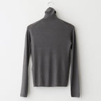 TENCEL SILK CIRCULER RIB TURTLENECK SWEATER #CHARCOAL GRAY(004) [KRAGGW0703]